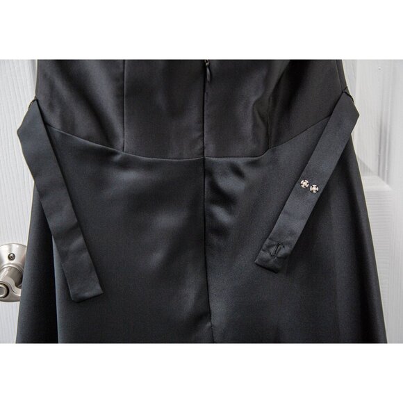 Rampage Y2K Black Tea-length Halter Formal Ponte Dress, size 7 - Picture 5 of 8